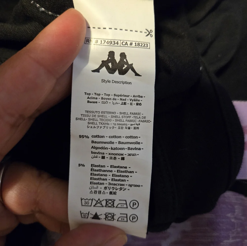 Kappa Set Top/Leggings  Women's  Size Small Color Black/Purple - Picture 8 of 9